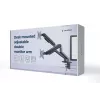 GEMBIRD Supporto doppio per monitor regolabile da scrivania, grigio spazio
