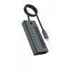 ICY BOX IB-HUB1457-C31 USB 3.2 Gen 1 (3.1 Gen 1) Type-C 10000 Mbit/s Blu, Grigio