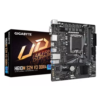 Scheda madre GIGABYTE H610M S2H V3 DDR4 - Supporta CPU Intel Core 14ª Gen, VRM digitale ibrido 4+1+1, fino a 3200 MHz DDR4, 1x PCIe 3.0 M.2, GbE LAN, USB 3.2 Gen 1
