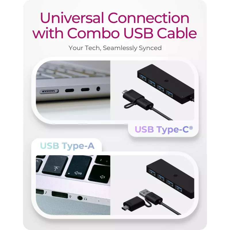 ICY BOX IB-HUB1424-C3 USB 3.2 Gen 1 (3.1 Gen 1) Type-A + Type-C 5000 Mbit/s Nero