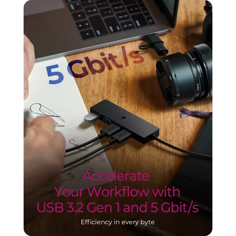 ICY BOX IB-HUB1424-C3 USB 3.2 Gen 1 (3.1 Gen 1) Type-A + Type-C 5000 Mbit/s Nero
