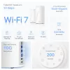 TP-Link BE19000 Whole Home Mesh Wi-Fi 7 System (Tri-Band), bianco, interno, sistema Mesh, CE: