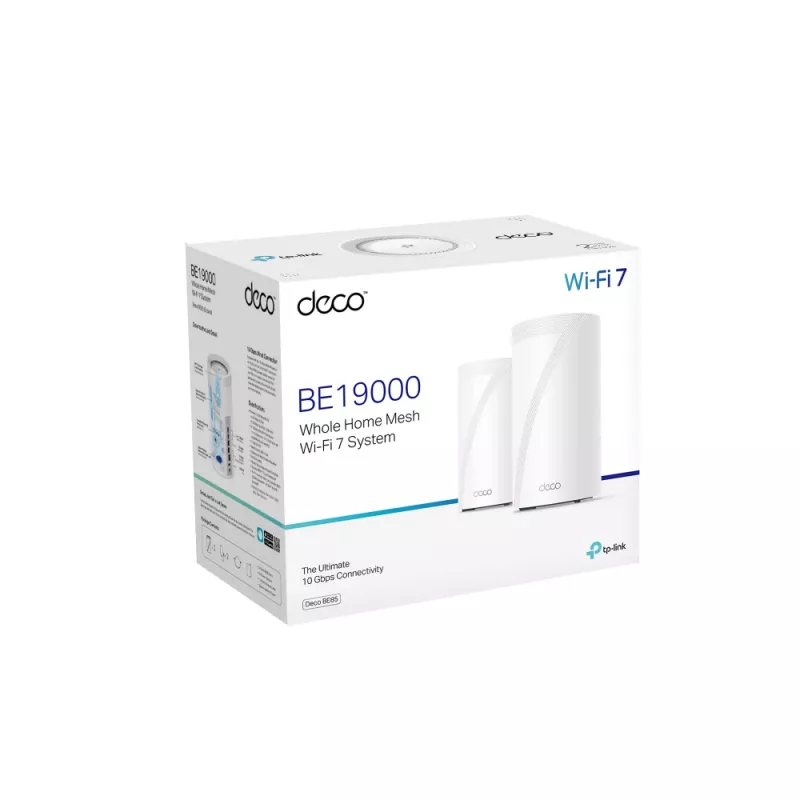 TP-Link BE19000 Whole Home Mesh Wi-Fi 7 System (Tri-Band), bianco, interno, sistema Mesh, CE: