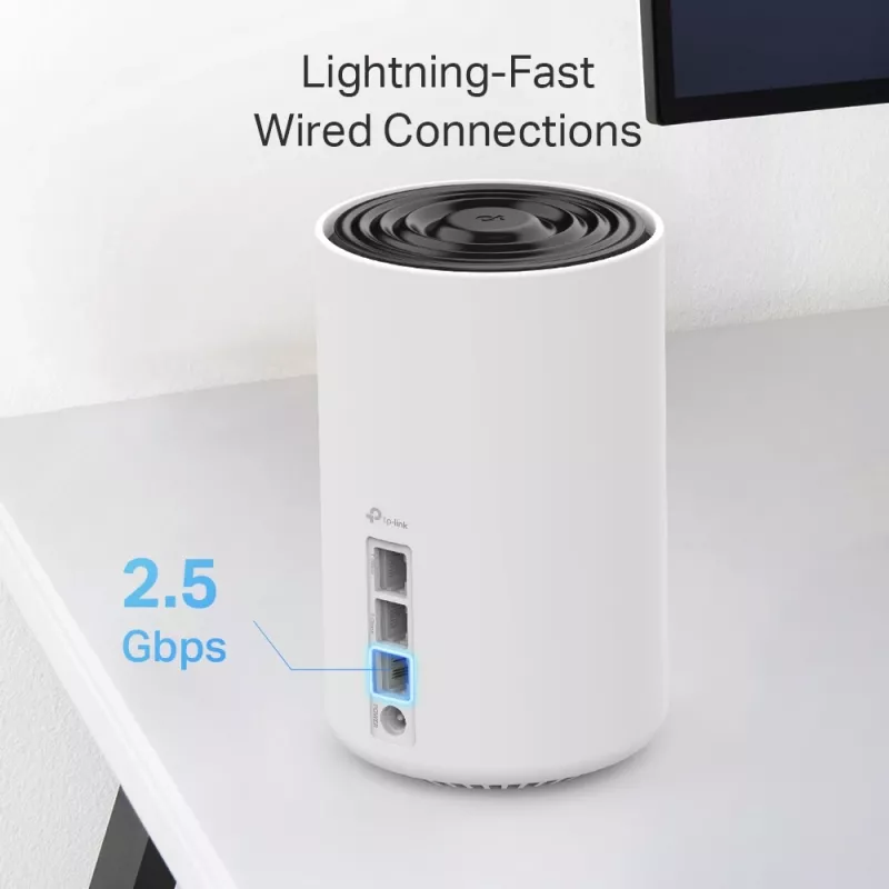 TP-Link AXE5400 Whole Home Mesh Wi-Fi 6E System (Tri-Band), bianco, interno, sistema Mesh, 500 m², FCC: