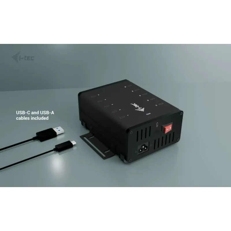 i-tec HUB di ricarica + dati in metallo USB-C/USB-A, 15 W per porta, 10x USB-C