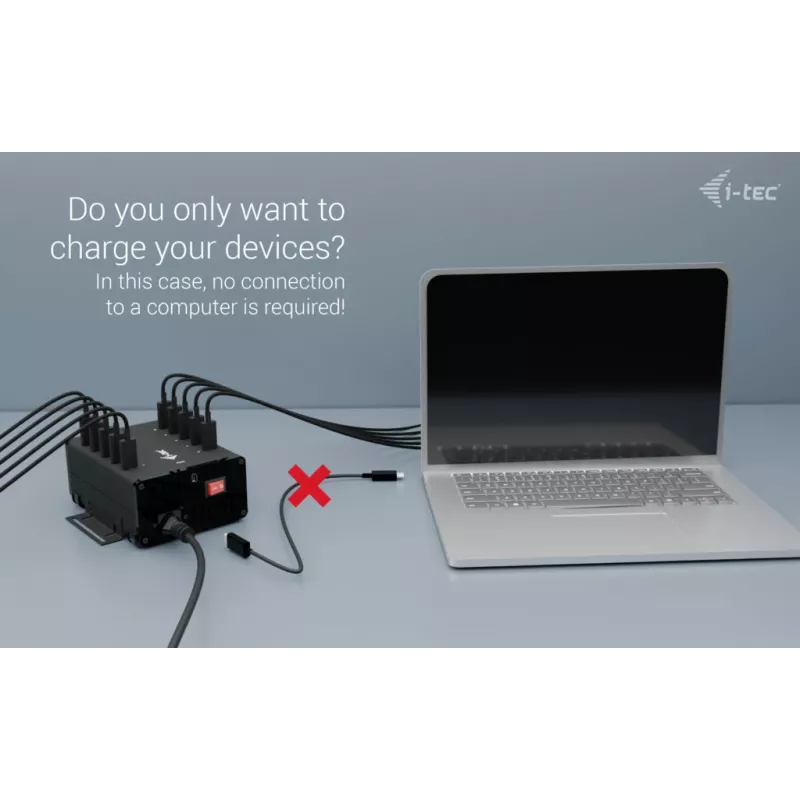 i-tec HUB di ricarica + dati in metallo USB-C/USB-A, 15 W per porta, 10x USB-C