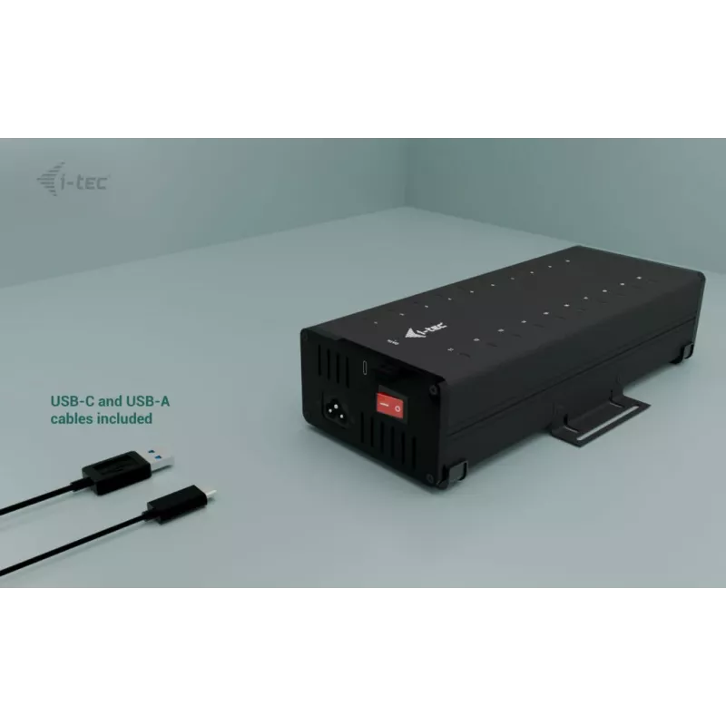 i-tec USB-C/USB-A Metal Charging + data HUB, 15W per porta, 20x USB-C