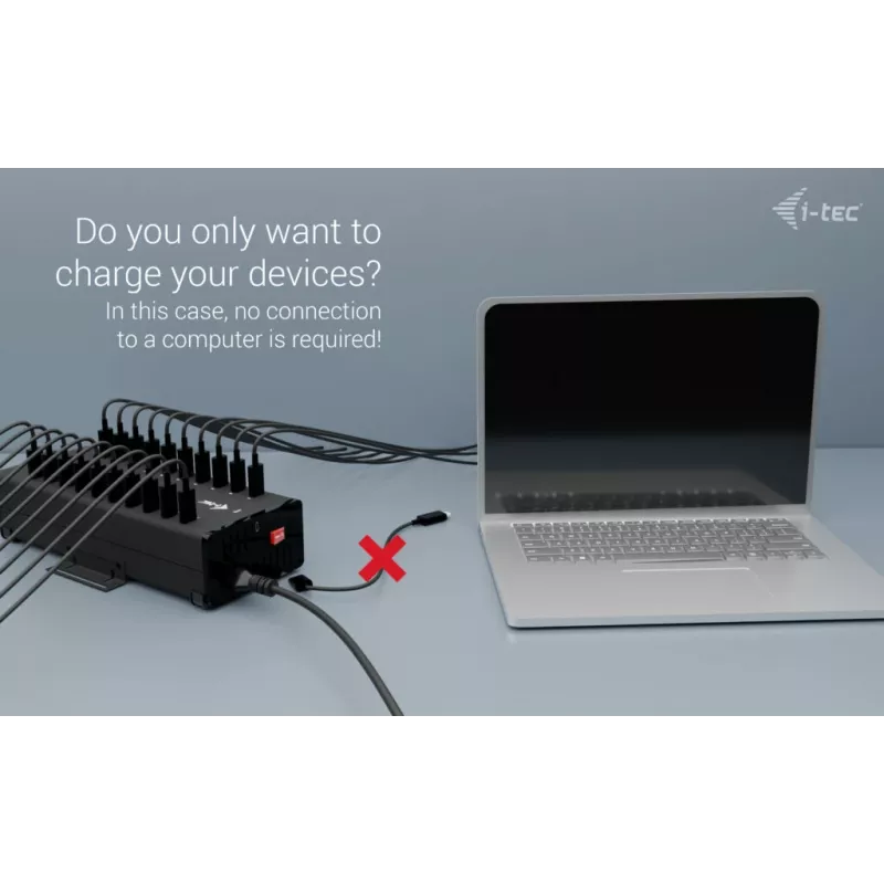 i-tec USB-C/USB-A Metal Charging + data HUB, 15W per porta, 20x USB-C