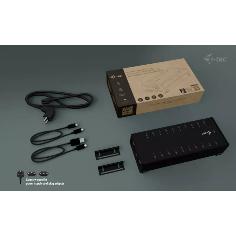 i-tec USB-C/USB-A Metal Charging + data HUB, 15W per porta, 20x USB-C