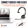 HP Poly Blackwire 3310 cuffia USB-C monaurale certificata Microsoft Teams + adattatore USB-C/A