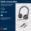 HP Poly Blackwire 8225 cuffia stereo USB-C + adattatore USB-C/A