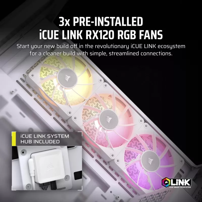 CORSAIR case PC - Icue Link 3500x RGB Mid-tower - bianco