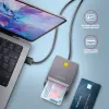 Lettore di smart card/ID USB-A Axagon CRE-SM3T, piatto, USB 2.0, 1,3 m, nero, 56 g