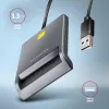 Lettore di smart card/ID USB-A Axagon CRE-SM3T, piatto, USB 2.0, 1,3 m, nero, 56 g