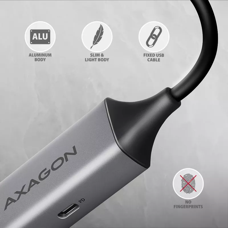 Adattatore USB-C Gigabit Ethernet Axagon ADE-TXPD con PD 100W