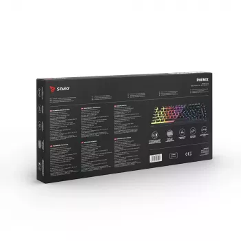 Tastiera gaming Savio SAVGK-PHENIX giallo USB RF Wireless Bluetooth meccanica 82 tasti RGB
