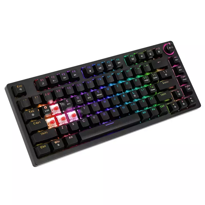 Tastiera gaming Savio SAVGK-PHENIX giallo USB RF Wireless Bluetooth meccanica 82 tasti RGB