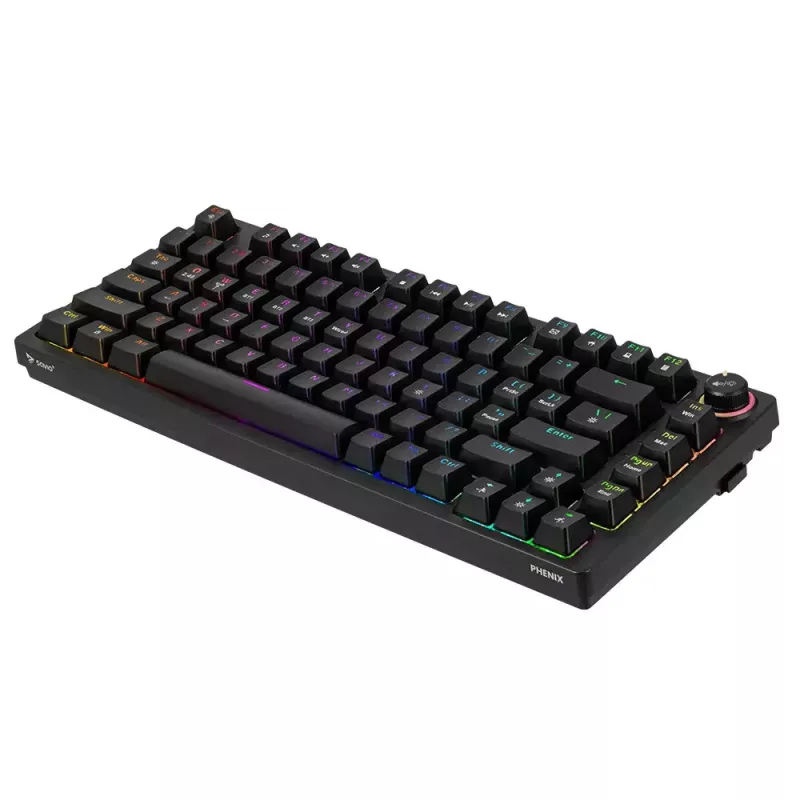 Tastiera gaming Savio SAVGK-PHENIX giallo USB RF Wireless Bluetooth meccanica 82 tasti RGB