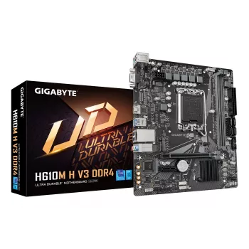 GIGABYTE H610M H V3 DDR4 scheda madre - supporta CPU Intel Core 14ª gen, VRM digitale 4+1+1 fasi ibride, fino a 3200 MHz DDR4, 1x PCIe 3.0 M.2, GbE LAN, USB 3.2 Gen 1