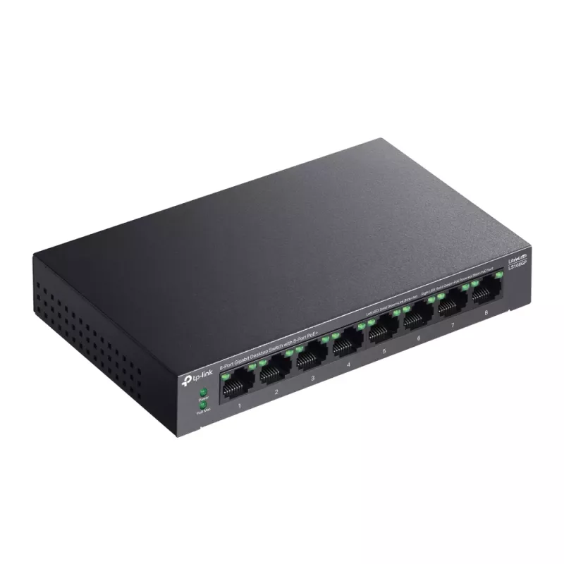 TP-Link LiteWave switch desktop Gigabit 8 porte con 8 porte PoE+