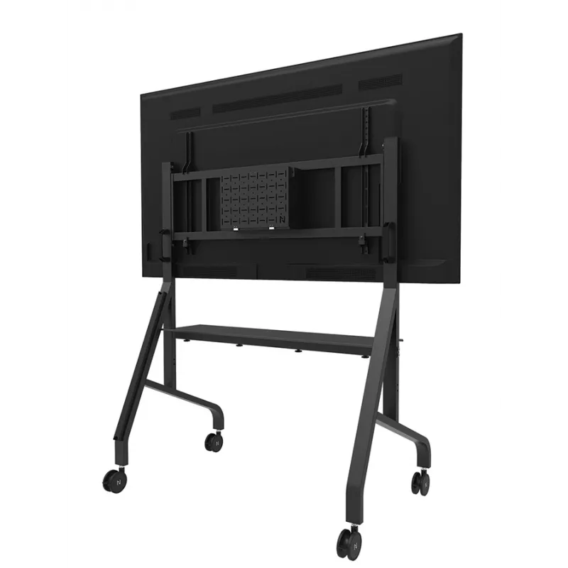 Neomounts MOVE Go XL FL50-575BL1 carrello per TV 65-110 pollici, max 125 kg, altezza regolabile 129-139 cm, VESA 100x100-1100x600, bloccabile, certificato TÜV, nero