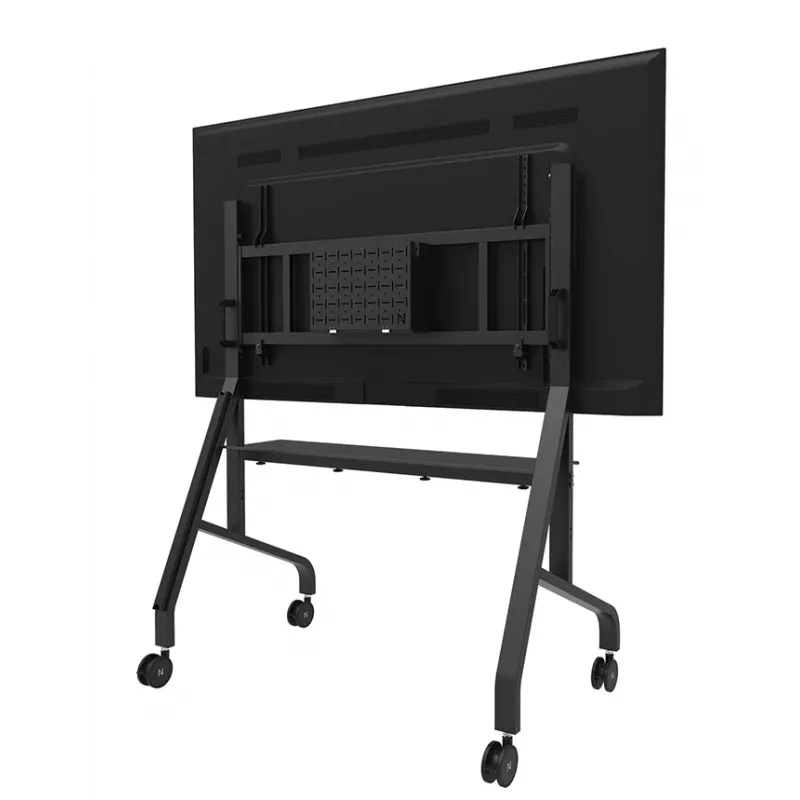 Neomounts MOVE Go XL FL50-575BL1 carrello per TV 65-110 pollici, max 125 kg, altezza regolabile 129-139 cm, VESA 100x100-1100x600, bloccabile, certificato TÜV, nero
