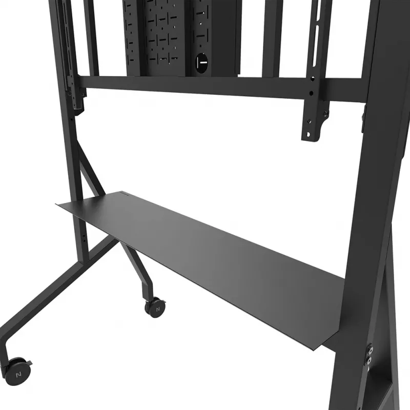 Neomounts MOVE Go XL FL50-575BL1 carrello per TV 65-110 pollici, max 125 kg, altezza regolabile 129-139 cm, VESA 100x100-1100x600, bloccabile, certificato TÜV, nero