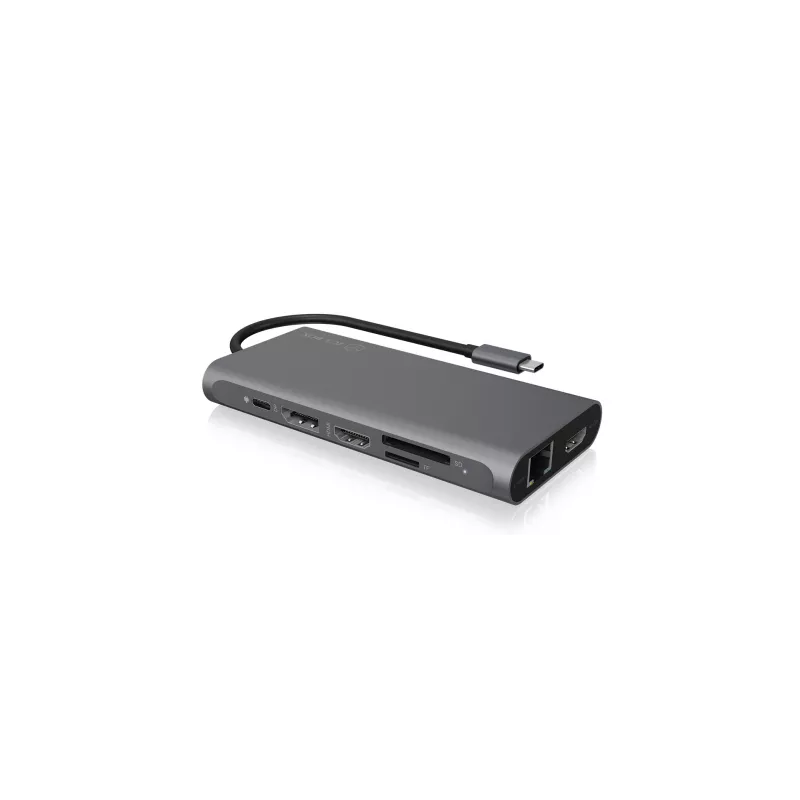 ICY BOX IB-DK4050-CPD con filo USB 3.2 Gen 1 (3.1 Gen 1) Type-C antracite