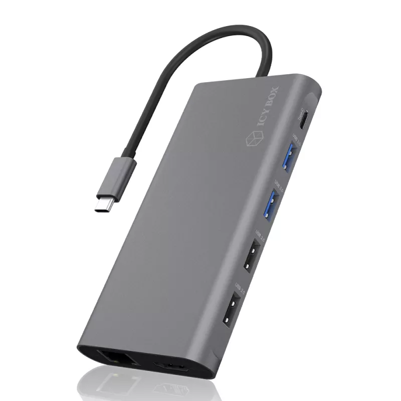 ICY BOX IB-DK4050-CPD con filo USB 3.2 Gen 1 (3.1 Gen 1) Type-C antracite