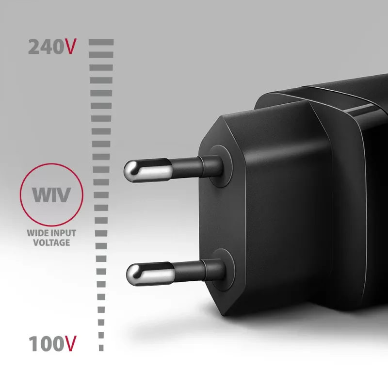 Caricabatterie da parete Axagon ACU-PD20 1x QC3.0/AFC/FCP/PD Type-C 20W nero