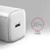 Axagon ACU-PD20W caricabatterie da parete 1x QC3.0/AFC/FCP/PD Type-C 20W bianco