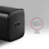 Axagon ACU-PD30 PD3.0 & QC4+ caricabatterie da parete 1x uscita 30W, uso interno, AC, nero