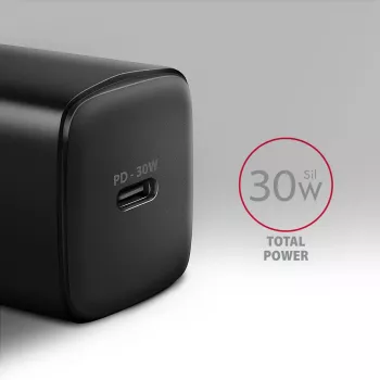Axagon ACU-PD30 PD3.0 & QC4+ caricabatterie da parete 1x uscita 30W, uso interno, AC, nero