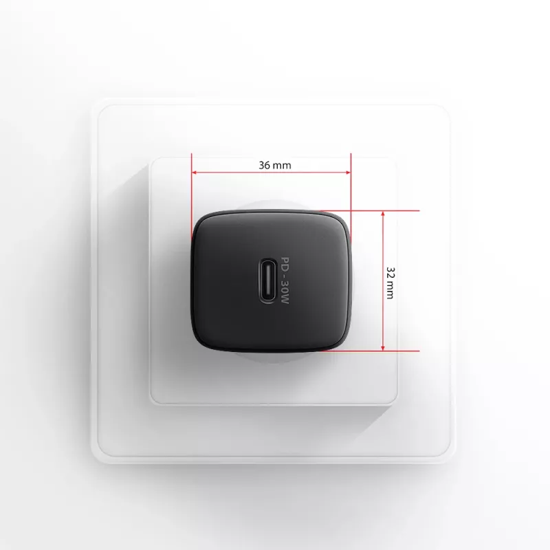 Axagon ACU-PD30 PD3.0 & QC4+ caricabatterie da parete 1x uscita 30W, uso interno, AC, nero