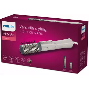 Philips serie 7000 BHA710/00 air styler, spazzola ad aria calda, caldo, argento, 1,8 m, 1000 W, AC