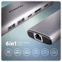 Axagon HMC-6G2L Hub USB 10Gbps, 2x USB-A, 1x USB-C, HDMI 4k/60Hz, RJ-45, PD 100W