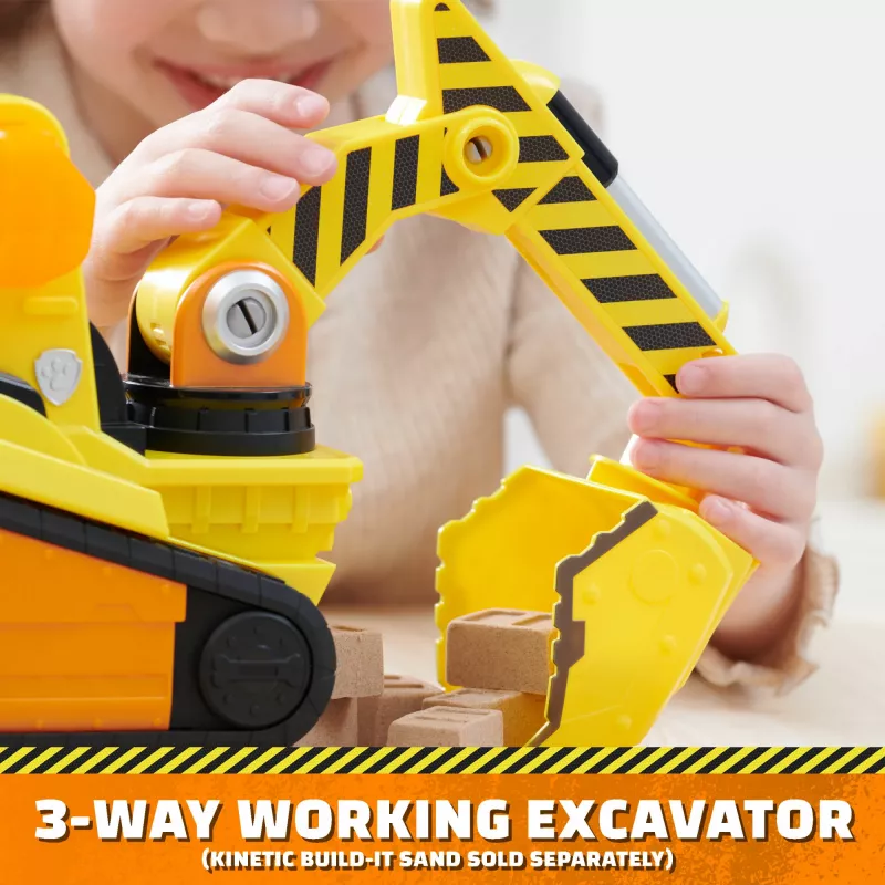Rubble & Crew, Bark Yard Deluxe Bulldozer veicolo da costruzione giocattolo con luci, suoni e action figure Rubble, giocattolo per bambini e bambine dai 3 anni in su