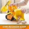Rubble & Crew, Bark Yard Deluxe Bulldozer veicolo da costruzione giocattolo con luci, suoni e action figure Rubble, giocattolo per bambini e bambine dai 3 anni in su