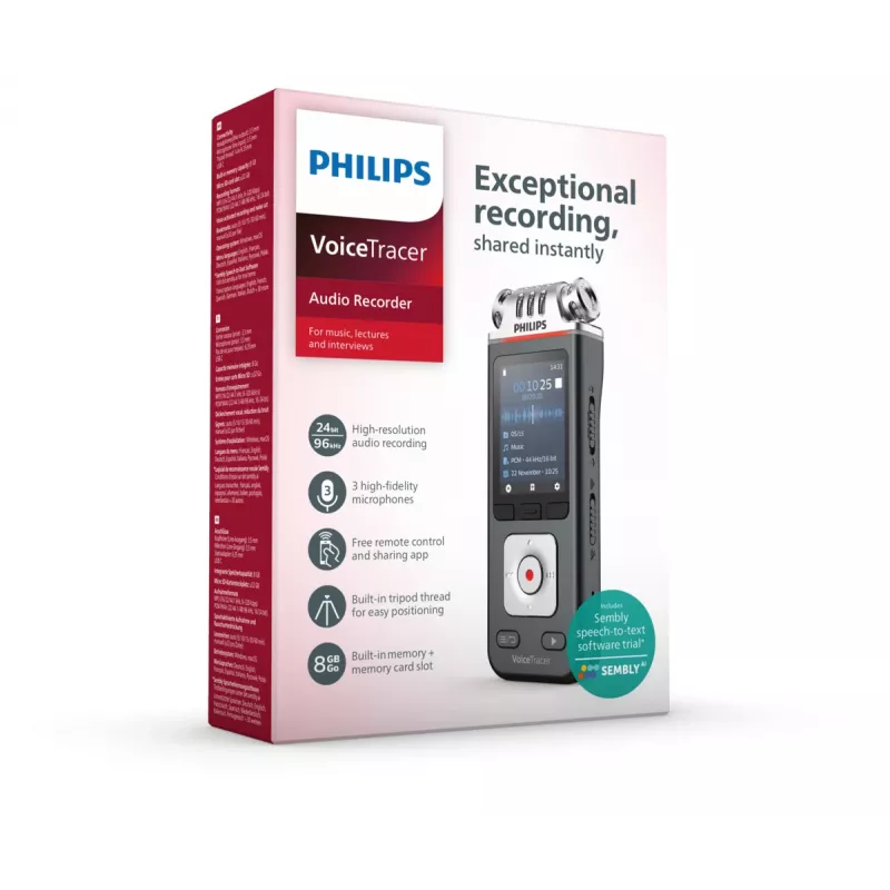 Philips VoiceTracer nero, grigio