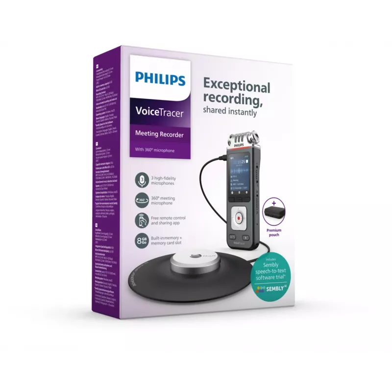 Philips VoiceTracer nero, grigio