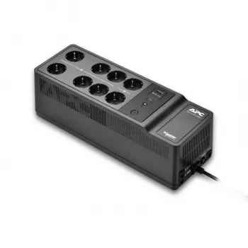 APC Back-UPS, 500VA/300W installazione a pavimento/parete, 230V, 8x prese Schuko CEE 7/3, connettore USB Type-A, batteria sostituibile dall'utente