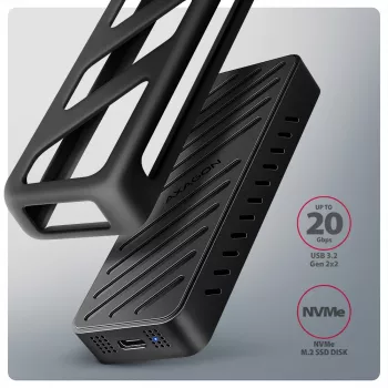Axagon EEM2-20G USB-C 20Gbps - Box corazzato per SSD M.2 NVMe