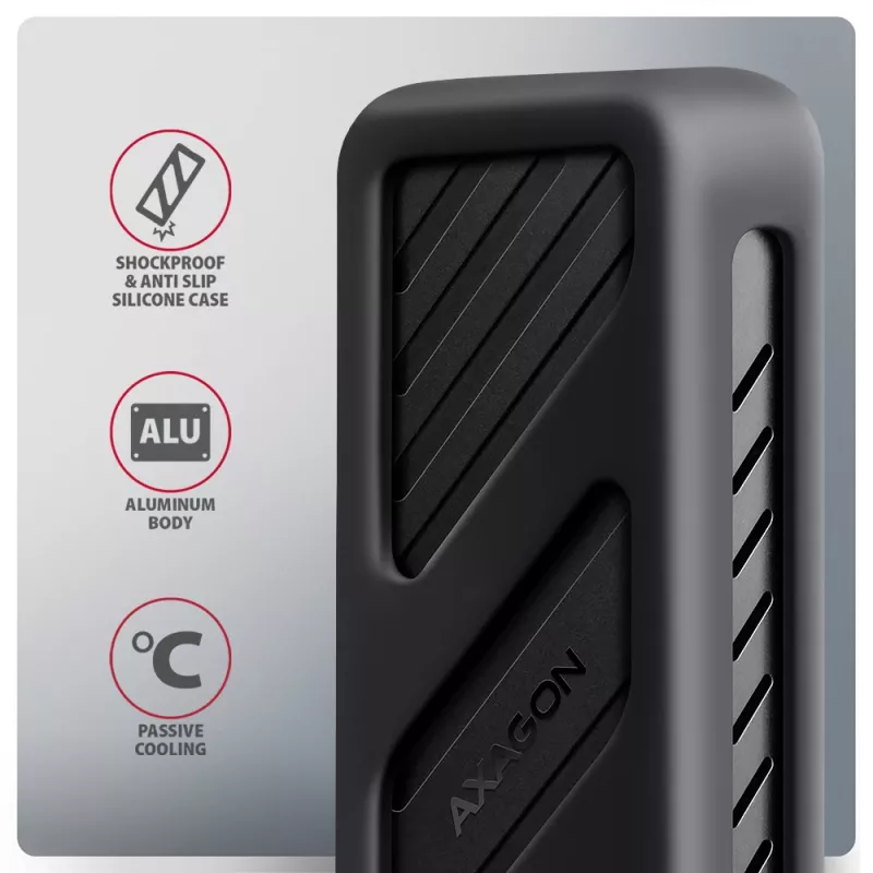 Axagon EEM2-20G USB-C 20Gbps - Box corazzato per SSD M.2 NVMe