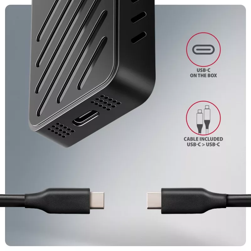 Axagon EEM2-20G USB-C 20Gbps - Box corazzato per SSD M.2 NVMe