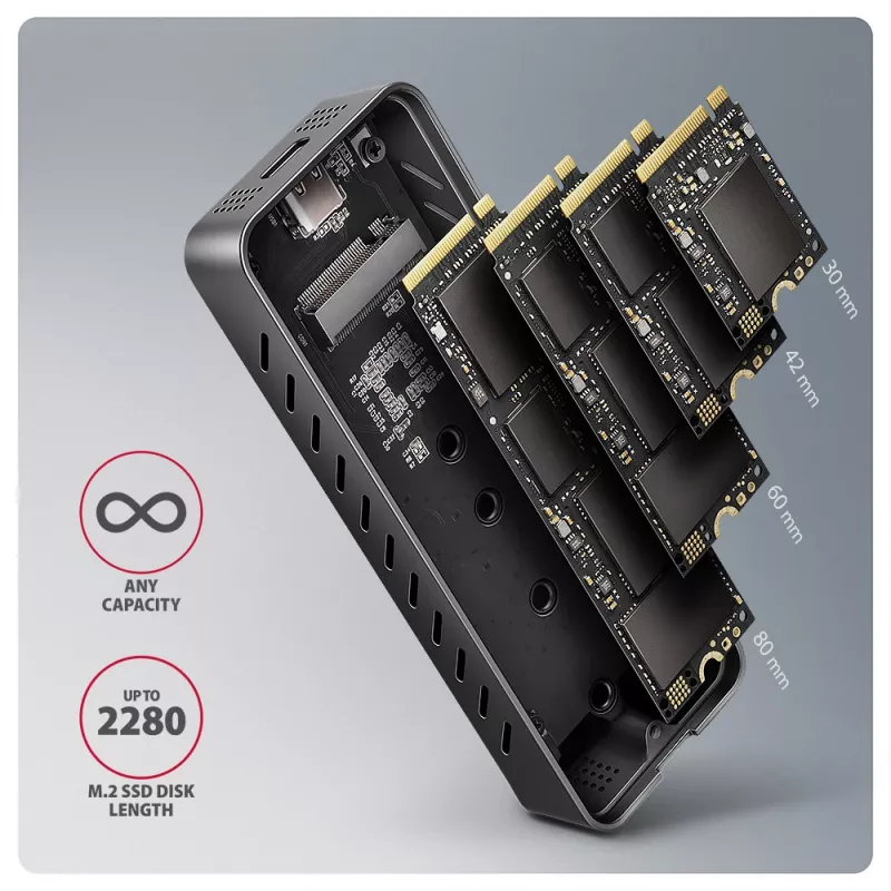 Axagon EEM2-20G USB-C 20Gbps - Box corazzato per SSD M.2 NVMe