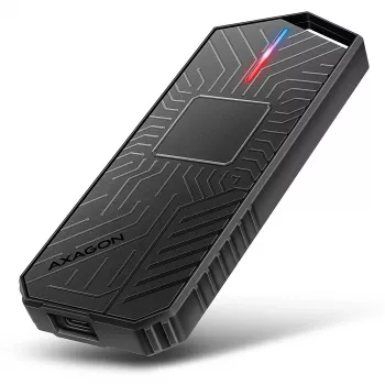 Axagon EEM2-GAM case esterno USB-C 10Gbps in metallo per SSD M.2 NVMe e SATA. Senza viti