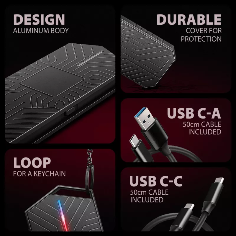 Axagon EEM2-GAM case esterno USB-C 10Gbps in metallo per SSD M.2 NVMe e SATA. Senza viti