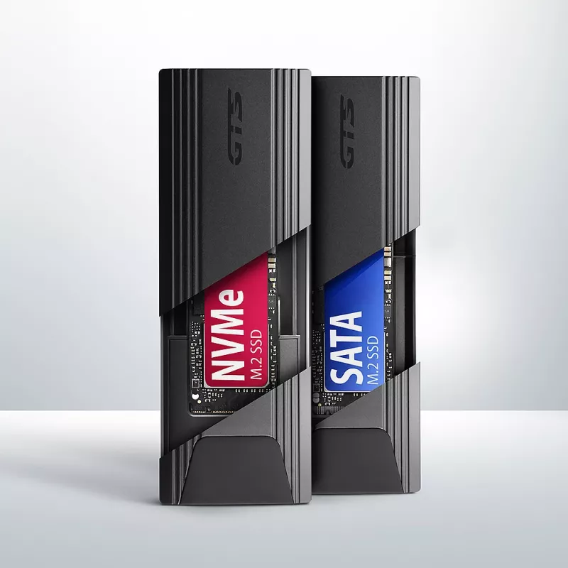 Axagon EEM2-GTS2 case esterno USB-C 10Gbit/s in metallo per SSD M.2 NVMe e SATA. Senza viti