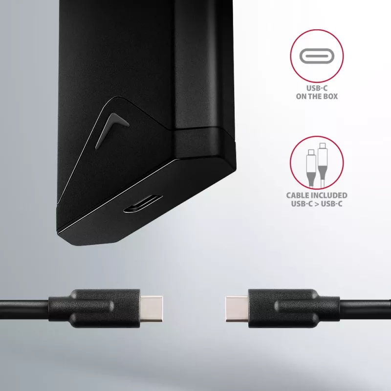Axagon EEM2-UB2 case esterno USB-C 10Gbps in metallo per SSD M.2 NVMe. Nero