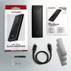 Axagon EEM2-UB2 case esterno USB-C 10Gbps in metallo per SSD M.2 NVMe. Nero